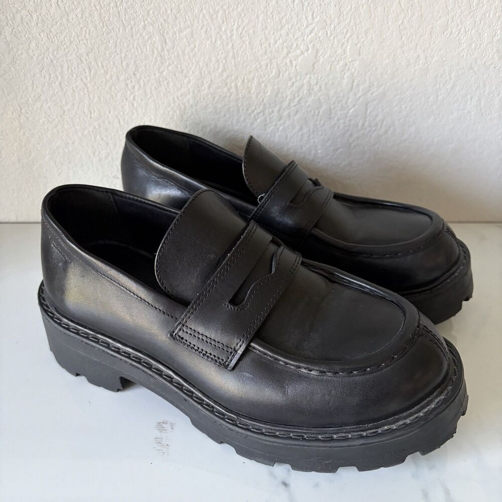 VAGABOND Women’s Chunky Loafers Size 6 Black Leather